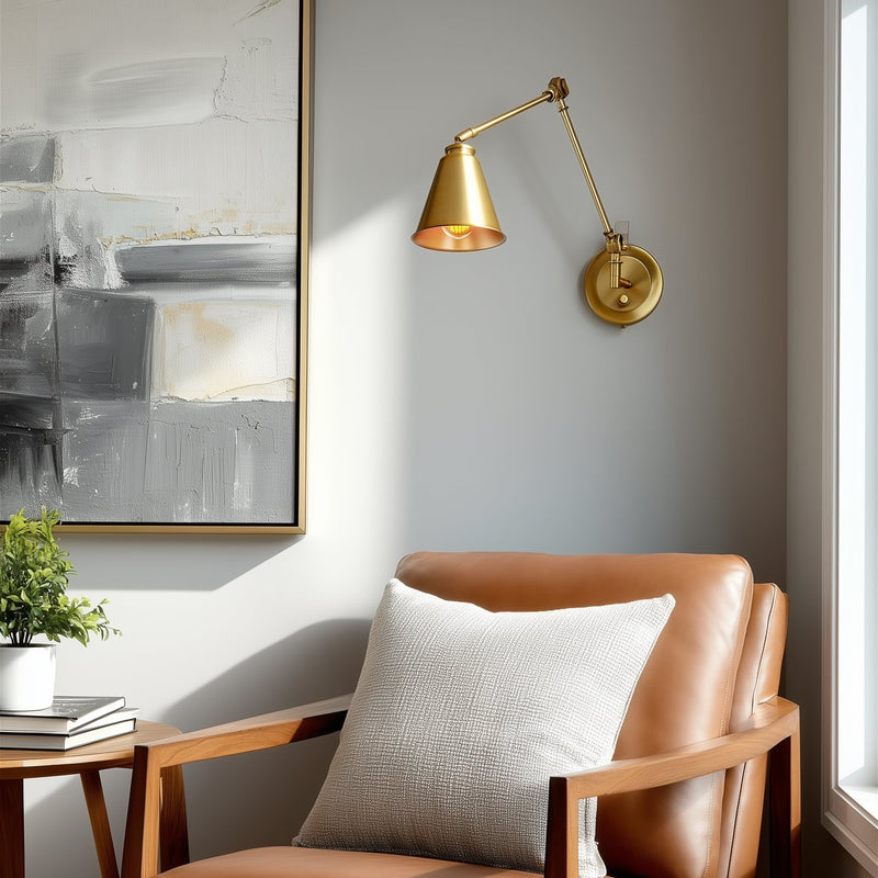 Ellis 18" Vintage Industrial Swing Arm Wall Lamp, 2-Pack