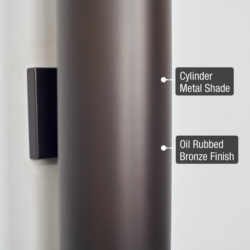 Enzo 16" 2-Light Modern Indoor/Outdoor Weatherproof Wall Sconce