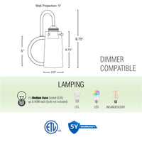 Rayne 10" Modern Farmhouse Gooseneck Bathroom / Vanity Wall Sconce