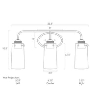 Rayne 23" Modern Farmhouse 3-Light Vanity / Bathroom Light