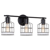 Halstead 23" 3-Light Farmhouse Metal Cage Vanity / Bathroom Light