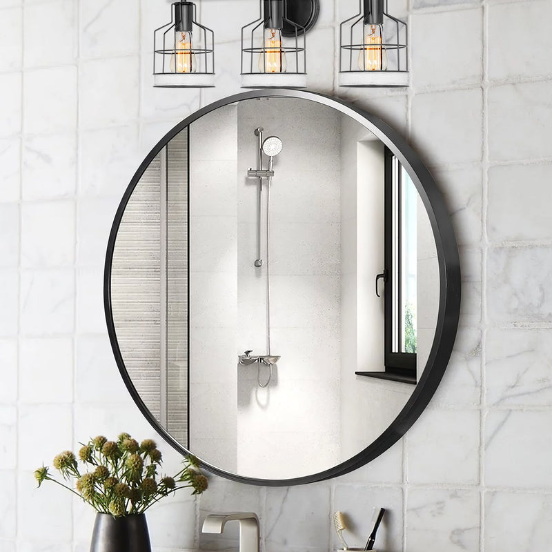 Halstead 23" 3-Light Farmhouse Metal Cage Vanity / Bathroom Light