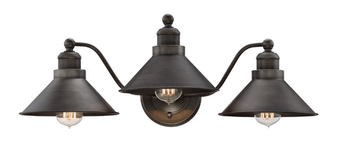 Welton 26" Modern Industrial 3-Light Vanity / Bathroom Light