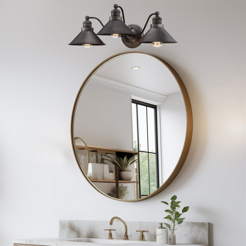 Welton 26" Modern Industrial 3-Light Vanity / Bathroom Light