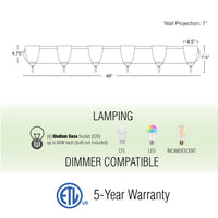Armada 49" Modern 6-Light Over Mirror Vanity / Bathroom Light