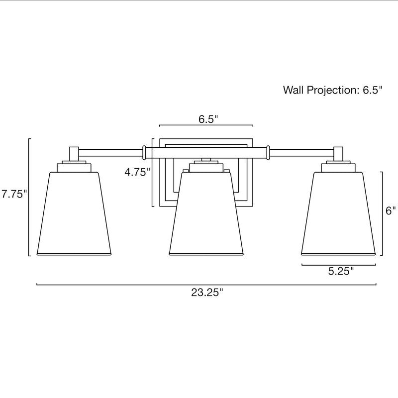 Crestline 23" 3-Light Modern Farmhouse Bathroom / Vanity Light