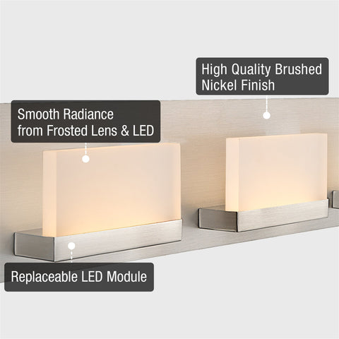 Everett 24" Modern 3-Light 30W Integrated LED (180W eq.) Bathroom / Vanity Light