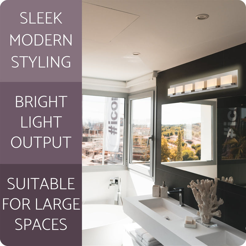 Everett 48" Modern 6-Light 60W Integrated LED (360W eq.) Bathroom / Vanity Light