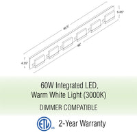 Everett 48" Modern 6-Light 60W Integrated LED (360W eq.) Bathroom / Vanity Light