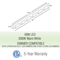 Everett 48" Modern 6-Light 60W Integrated LED (360W eq.) Bathroom / Vanity Light
