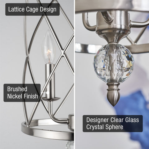 Eleanor 27" 3-Light Modern Foyer Light Pendant Chandelier