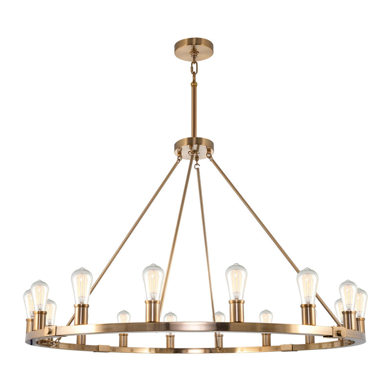 Homestead 48" 16-Light Large Rustic Farmhouse Wagon Wheel Kitchen Island Chandelier