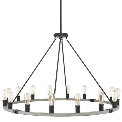 Homestead 48" 16-Light Large Rustic Farmhouse Wagon Wheel Kitchen Island Chandelier