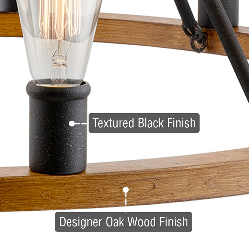 Homestead 36" 12-Light Large Rustic Farmhouse Wagon Wheel Kitchen Island Chandelier