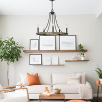 Fairbrook 25" 5-Light Rustic Farmhouse Wagon Wheel Kitchen Island Light / Chandelier