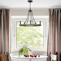 Fairbrook 25" 5-Light Rustic Farmhouse Wagon Wheel Kitchen Island Light / Chandelier