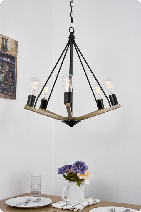 Crawford 25" 5-Light Modern Farmhouse Chandelier