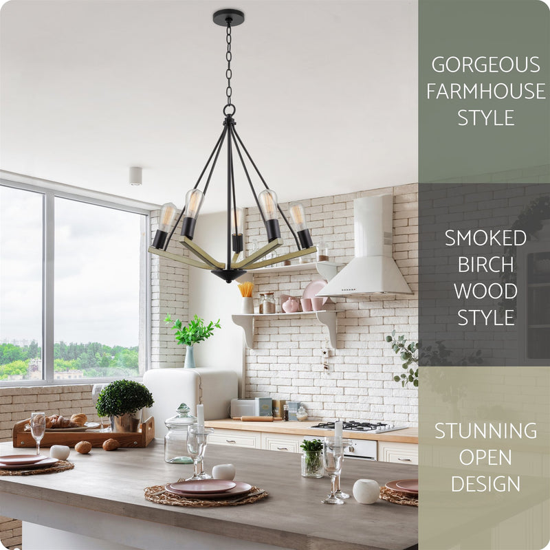 Crawford 25" 5-Light Modern Farmhouse Chandelier