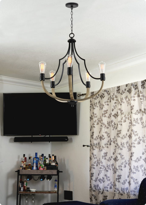 Sherwood 27" 5-Light Modern Farmhouse Chandelier