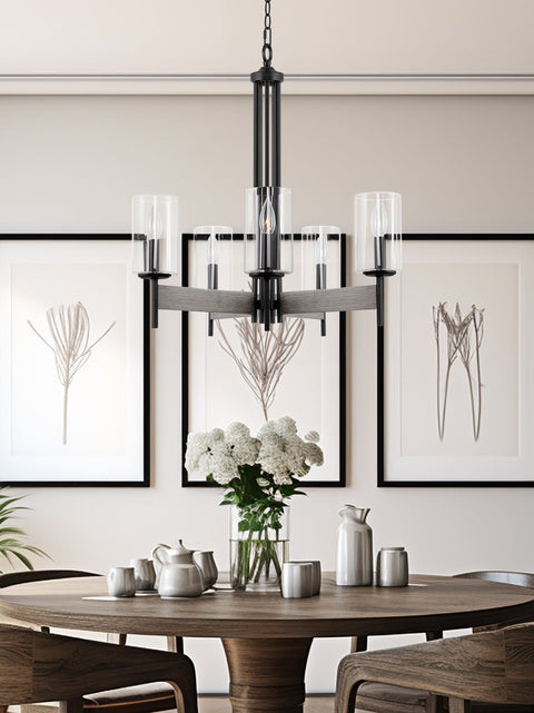 Winston 26" 5-Light Modern Farmhouse Dining Room Chandelier