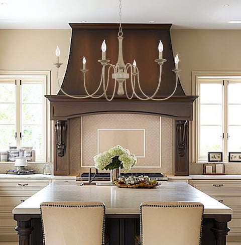 Sherbrooke 44" 6-Light French Country Large Chandelier