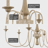 Sherbrooke 44" 6-Light French Country Large Chandelier