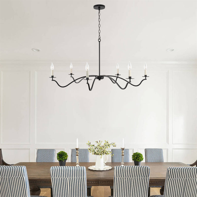 Pennington 42" 6-Light Large Modern Chandelier