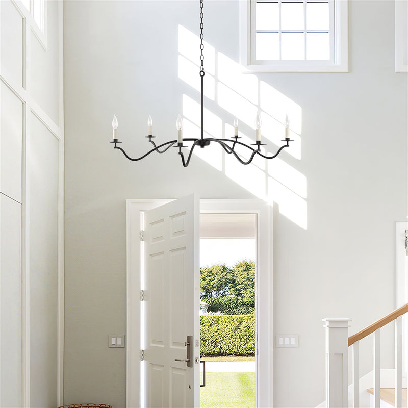 Pennington 42" 6-Light Large Modern Chandelier
