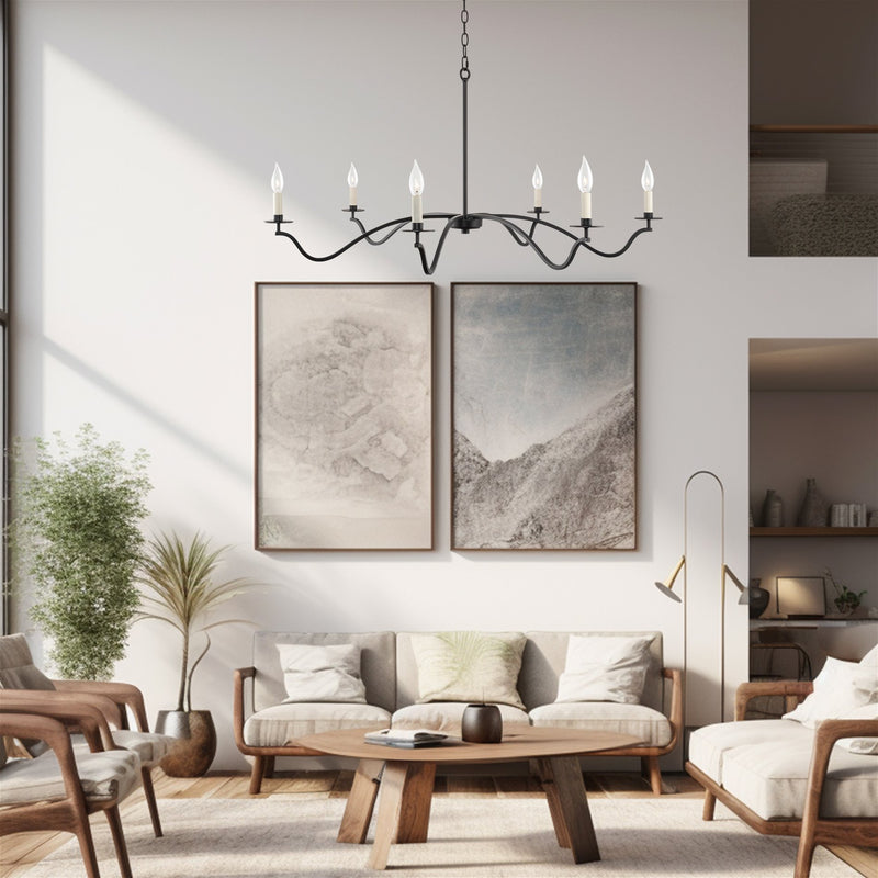 Pennington 42" 6-Light Large Modern Chandelier