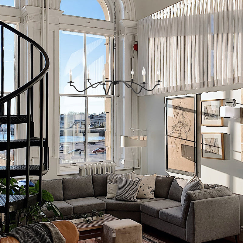 Pennington 42" 6-Light Large Modern Chandelier