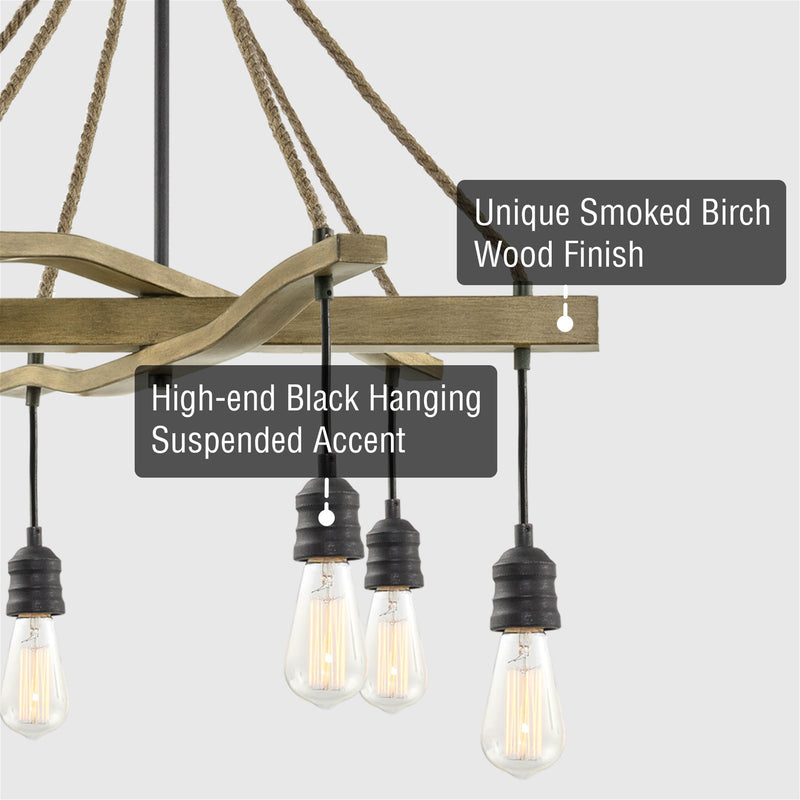 Marlo 28" 6-Light Farmhouse Pendant Chandelier