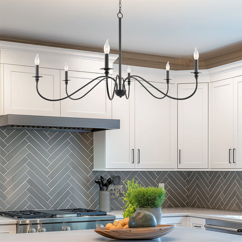 Archer 47" 6-Light Large Modern Chandelier