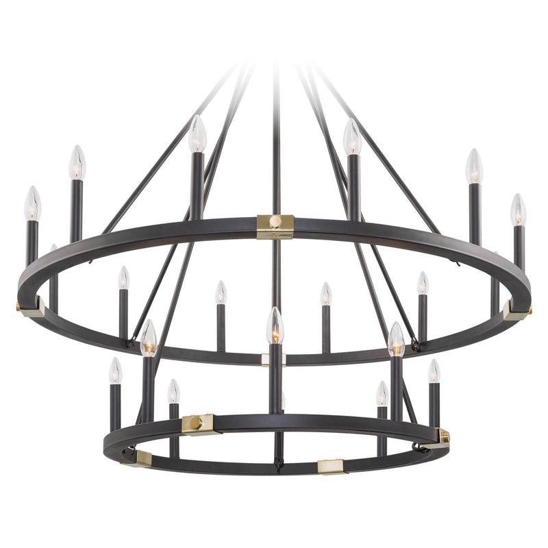 Homestead 41" 20-Light Large Industrial Rustic Farmhouse 2-tier Wagon Wheel Kitchen Island Chandelier