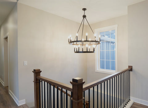 Homestead 41" 20-Light Large Industrial Rustic Farmhouse 2-tier Wagon Wheel Kitchen Island Chandelier