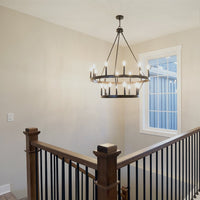 Homestead 41" 20-Light Large Industrial Rustic Farmhouse 2-tier Wagon Wheel Kitchen Island Chandelier