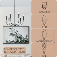 Beaux 26" 6-Light Modern Chandelier