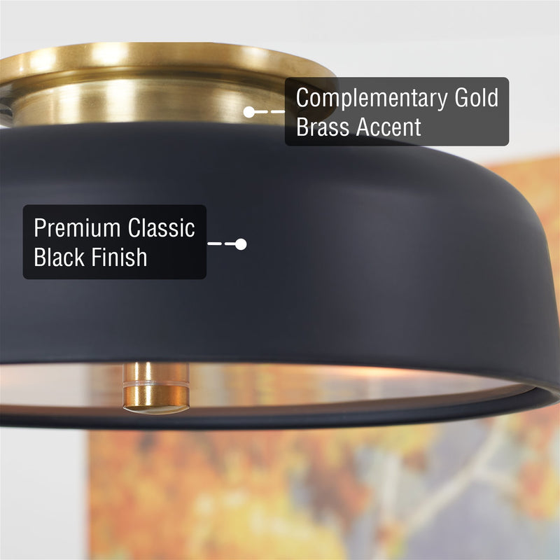 Gianna 12" 2-Light Modern Semi Flush Mount Ceiling Light