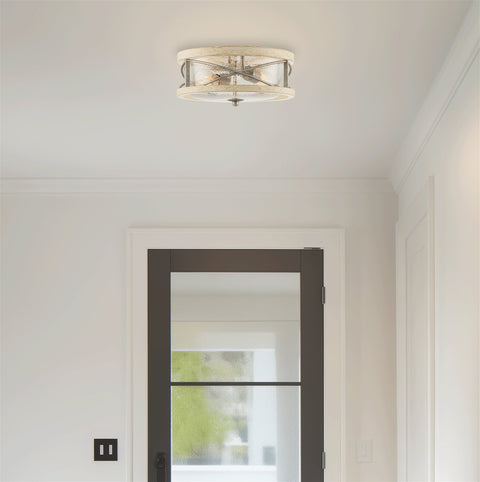 Blaylock 13" 2-Light Modern Farmhouse Flush Mount Ceiling Light