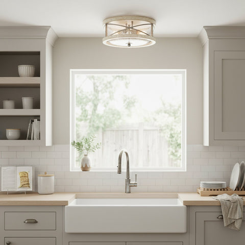 Blaylock 13" 2-Light Modern Farmhouse Flush Mount Ceiling Light