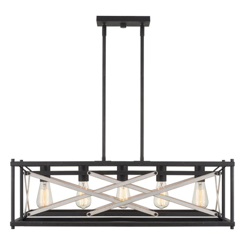 Lexington 32" 5-Light Farmhouse Rectangular Kitchen Island Light / Pool Table Light