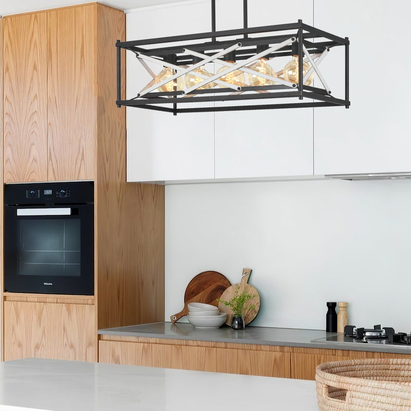 Lexington 32" 5-Light Farmhouse Rectangular Kitchen Island Light / Pool Table Light