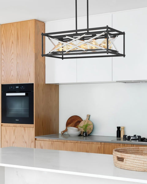 Lexington 32" 5-Light Farmhouse Rectangular Kitchen Island Light / Pool Table Light