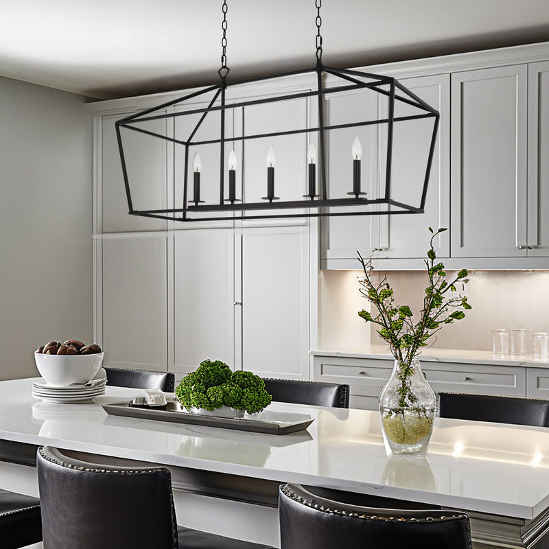 Burke 40" 5-Light Large Modern Lantern Island Light