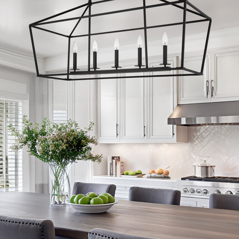 Burke 40" 5-Light Large Modern Lantern Island Light