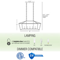 Burke 40" 5-Light Large Modern Lantern Island Light