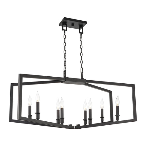 Brantley 37" 8-Light Large Industrial Lantern Kitchen Island Light