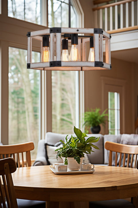Dalton 20" 4-Light Modern Farmhouse Geometric Chandelier