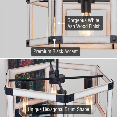 Dalton 20" 4-Light Modern Farmhouse Geometric Chandelier