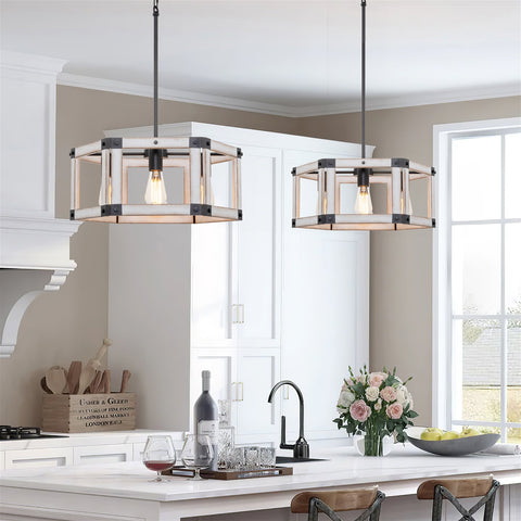 Dalton 20" 4-Light Modern Farmhouse Geometric Chandelier