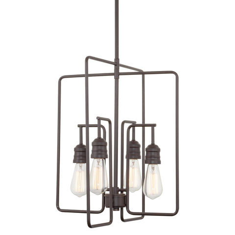 Roanoke 20" 4-Light Modern Farmhouse Rectangular Pendant Chandelier